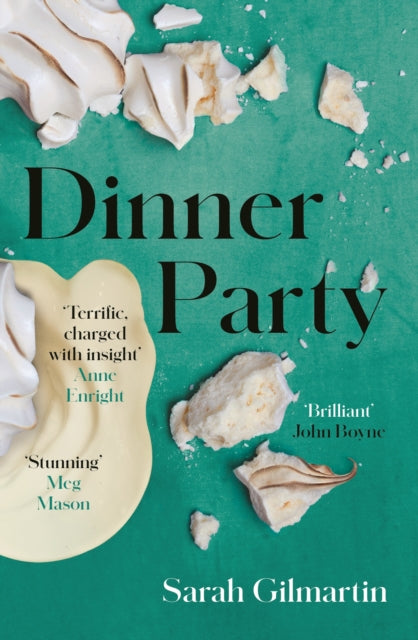 Book cover for "Dinner Party" by Sarah Gilmartin with meringue and cream.