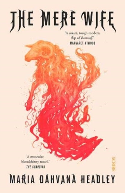 The Mere Wife book cover with a fiery ram illustration.