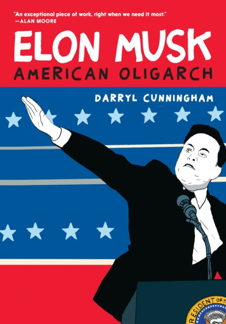 Elon Musk American Oligarch book cover with a caricature of Elon Musk.