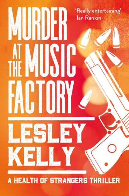 Murder at the Music Factory book cover with a gun and bullets.