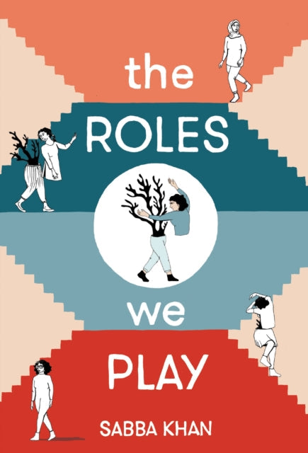 The Roles We Play book cover with abstract figures on stairs.
