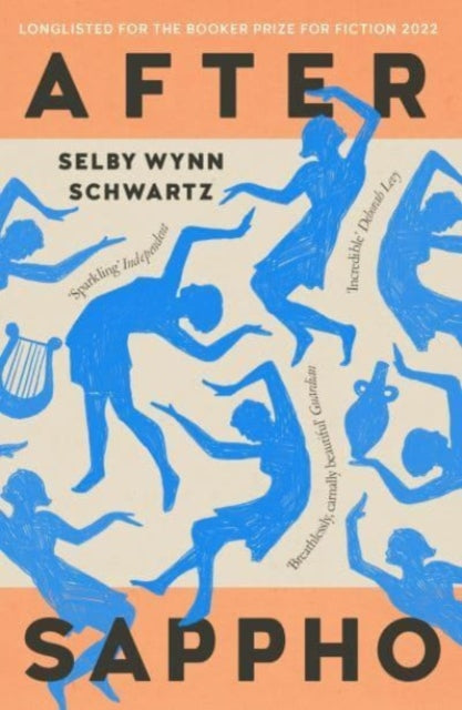 After Sappho book cover with blue figures and text.