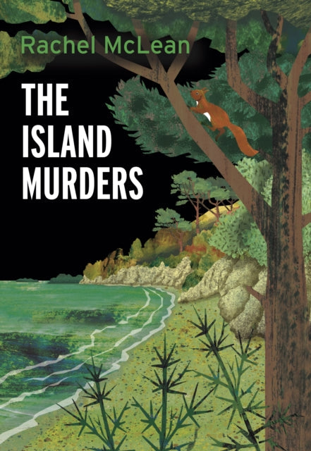 The Island Murders book cover with a squirrel on a tree branch.