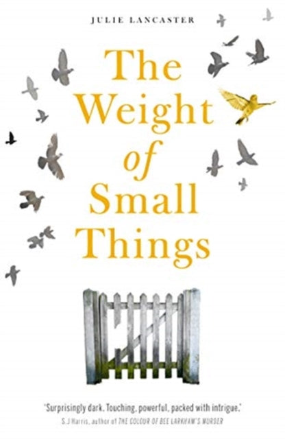 The Weight of Small Things book cover with birds and a gate.