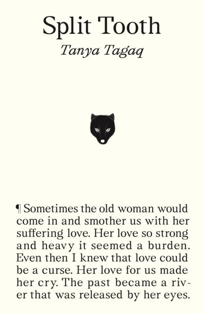 Split Tooth by Tanya Tagaq book cover with text and a wolf illustration.