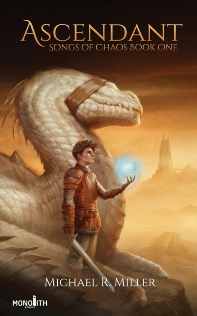 Ascendant, a fantasy book cover featuring a boy and a dragon.