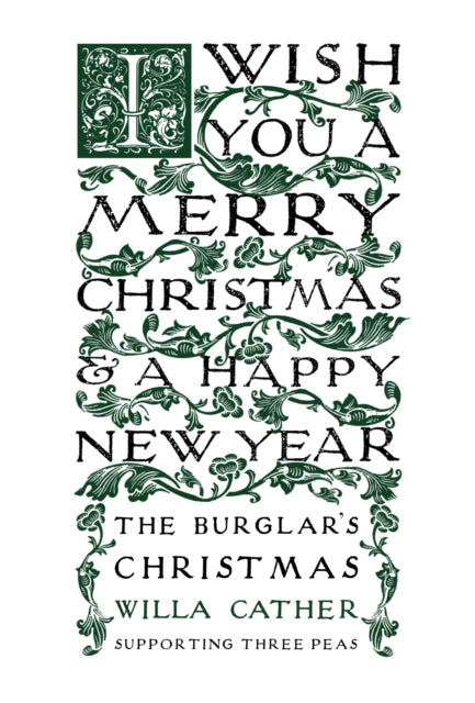 A Christmas greeting with decorative green foliage and text.
