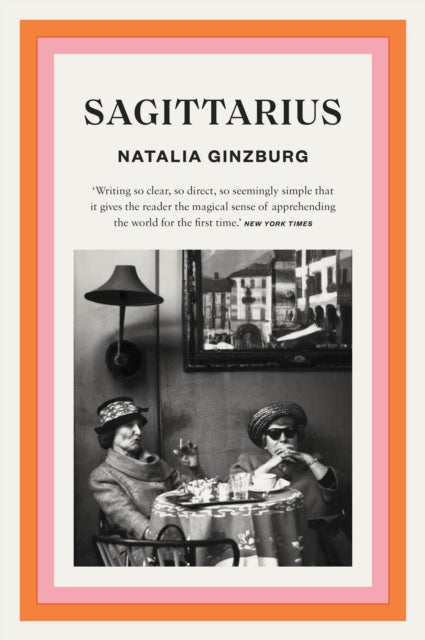 Sagittarius book cover with a black and white photo of two women at a table.