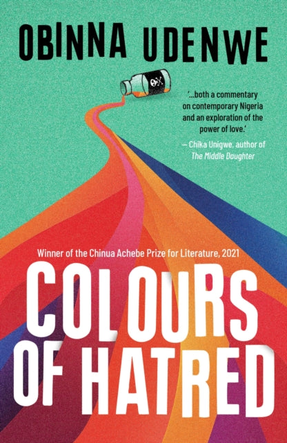 Colours of Hatred book cover with a bottle pouring colored liquid.