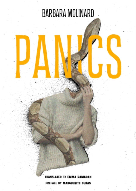 Book cover for Panics by Barbara Molinard with a surreal image.