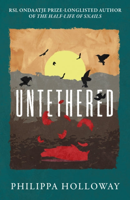 Book cover for Untethered by Philippa Holloway featuring birds and red shapes.