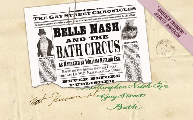 Newspaper clipping titled "Belle Nash and the Bath Circus" with handwritten text below.