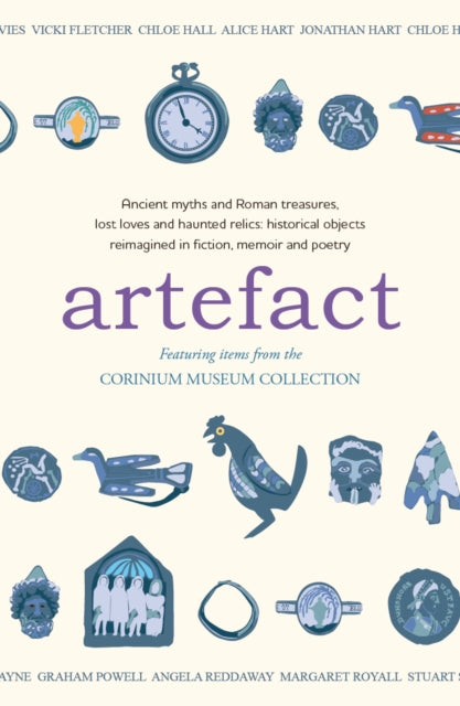 Artefact book cover with illustrations of historical objects and text.