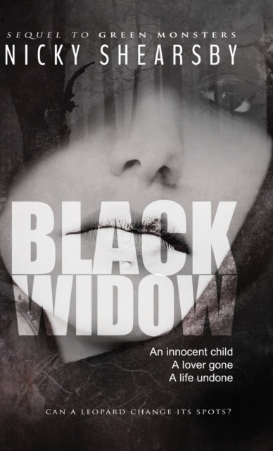 Black Widow book cover with a woman's face and text.