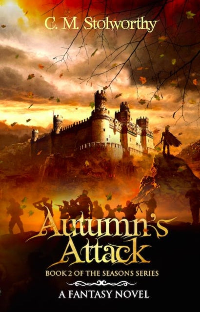 Autumn's Attack book cover featuring a castle and soldiers.