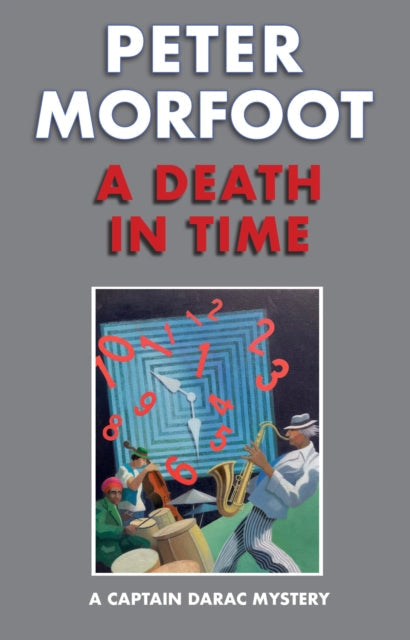 Death in Time: A Captain Darac Mystery book cover with jazz musicians and a clock.