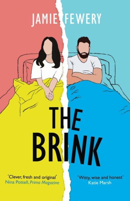 The Brink book cover with a split design featuring two people in bed.
