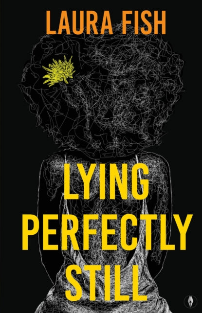 Lying Perfectly Still book cover with abstract art and text.
