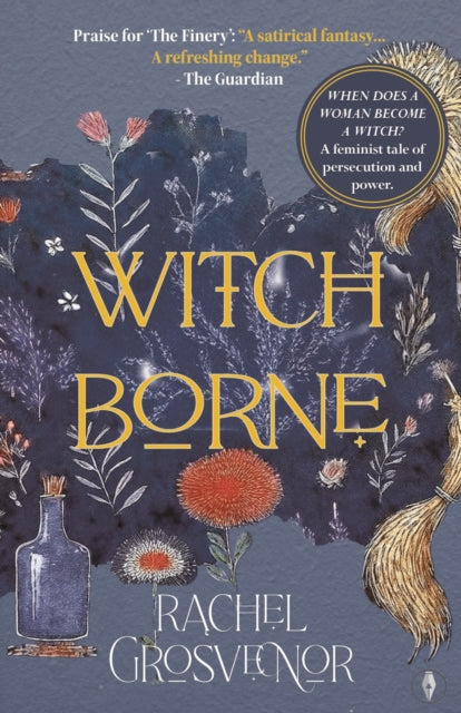 Witchborne book cover with floral and witchy imagery.