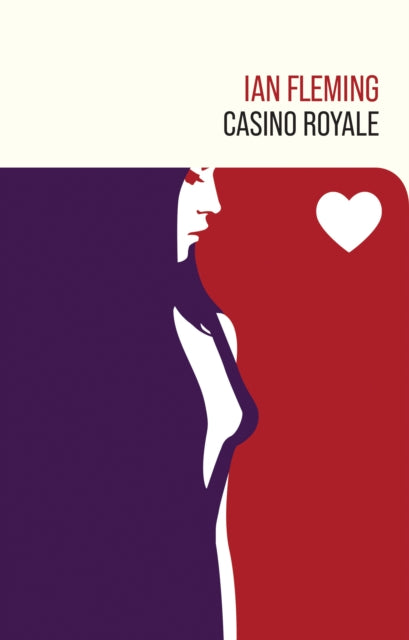 Casino Royale book cover with a stylized profile of a woman and a heart.