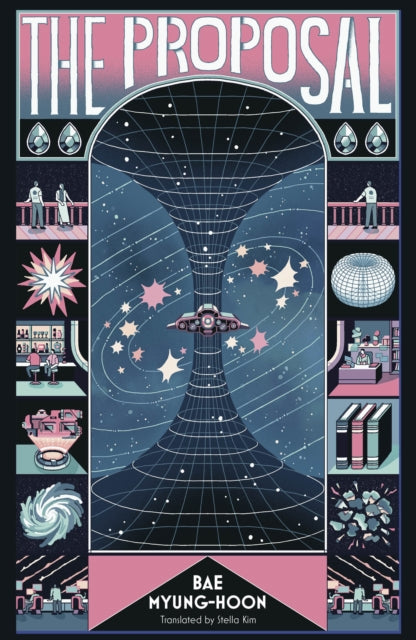 The Proposal book cover featuring a wormhole and spaceship.