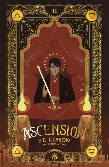 Book cover for Ascension, Book II in The Summoner's Circle, featuring a man in a suit holding a staff.