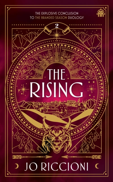 The Rising Book Two by Jo Riccioni, featuring a lynx-like creature and ornate design.