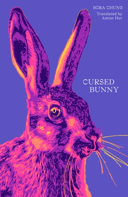 Cursed Bunny book cover featuring a stylized rabbit in purple and pink.