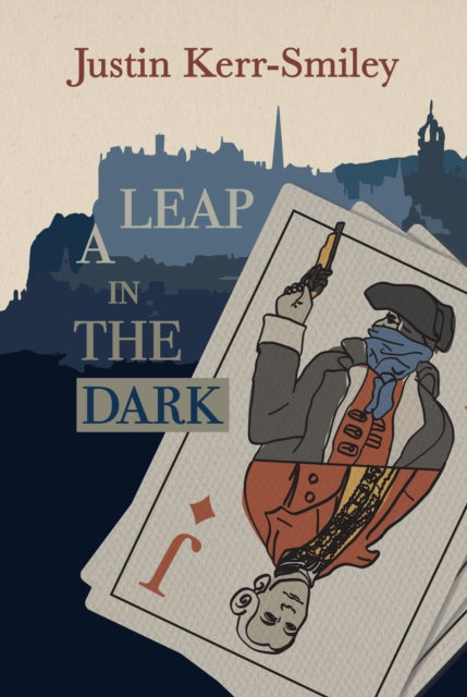 A Leap in the Dark book cover featuring a jack of spades and a cityscape.