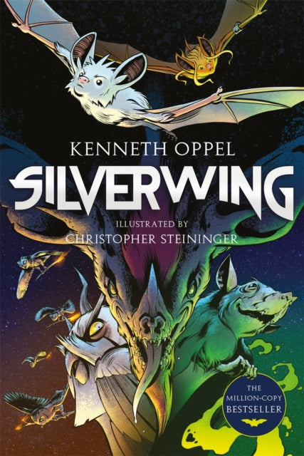 The Silverwing graphic novel features bats and owls flying against a dark, starry background.