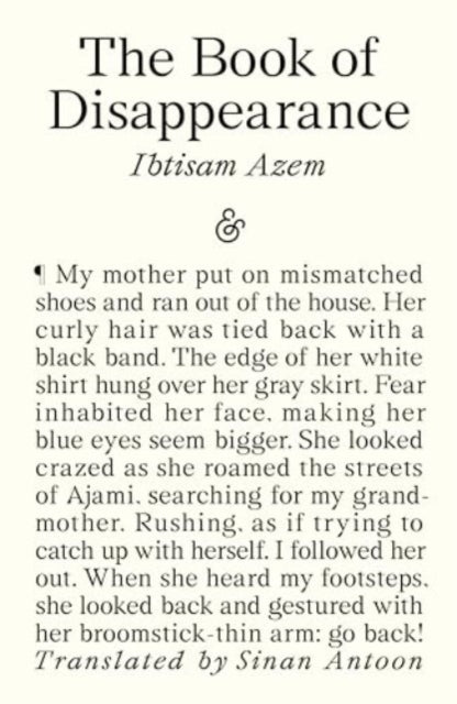 The Book of Disappearance by Ibtisam Azem.
