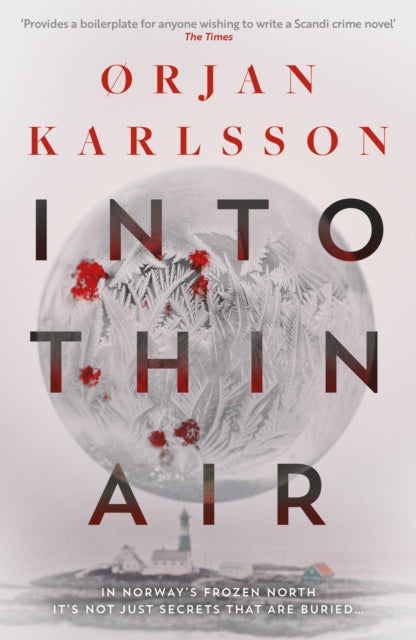 Into Thin Air book cover with a frozen globe and blood splatters.