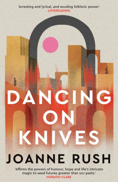 Dancing on Knives book cover with abstract architectural design.