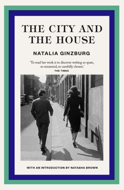 The City and The House book cover with a black and white photo of a couple walking.