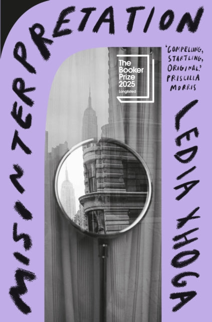 Misinterpretation book cover with city reflection and Booker Prize mention.