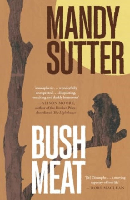 Bush Meat by Mandy Sutter, a book cover featuring a monkey and tree.