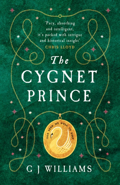 The Cygnet Prince book cover with gold chain and swan pendant.