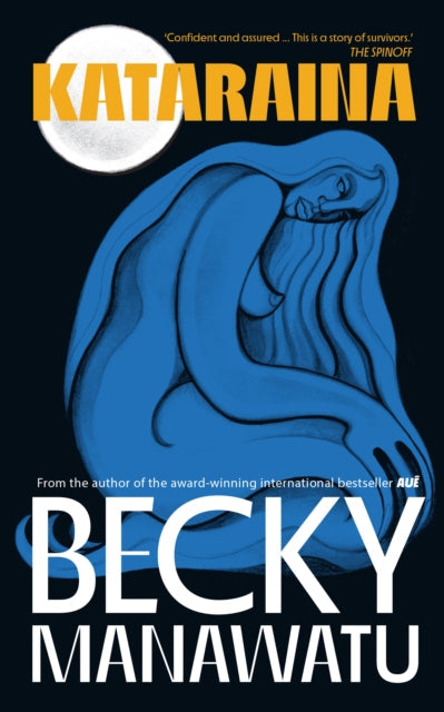 Kataraina book cover with blue figure and yellow title.