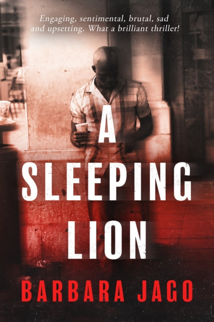 A Sleeping Lion book cover with a man and text.