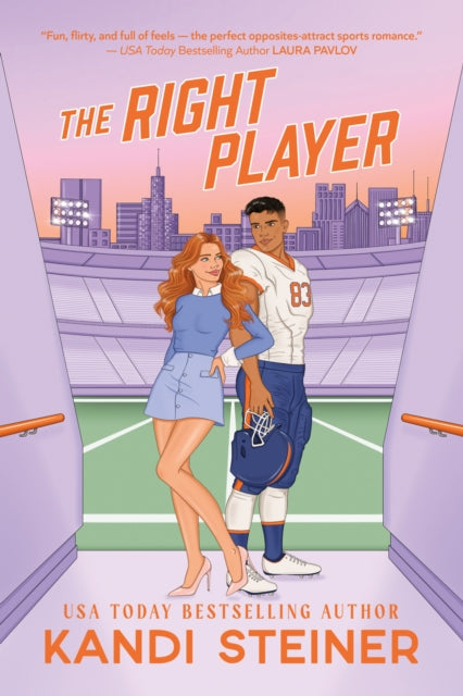Book cover for "The Right Player" featuring a couple on a football field.