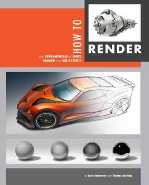 How to Render book cover with a car and spheres.