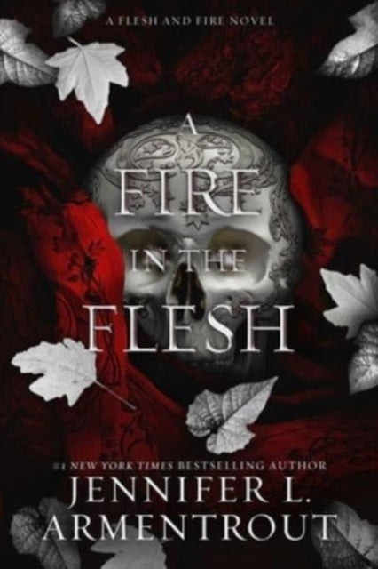 A Fire in the Flesh book cover featuring a skull and red fabric.