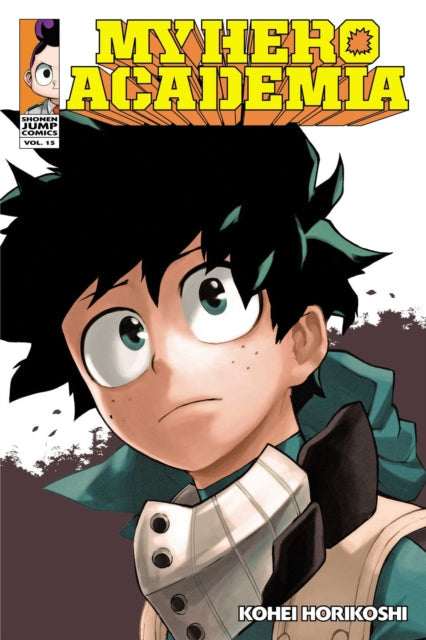 My Hero Academia, Vol. 15 manga cover featuring Izuku Midoriya.