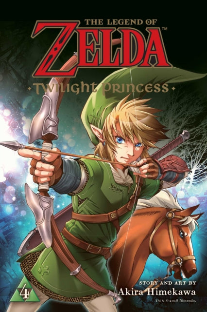 The Legend of Zelda Twilight Princess Vol 4 manga cover features Link on horseback with a bow.