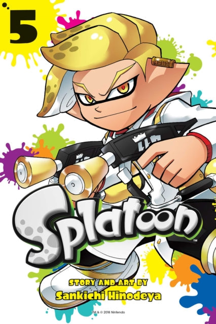 Splatoon, Vol. 5 manga cover featuring an Inkling character with a Splattershot.