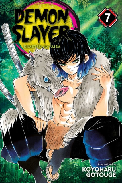Demon Slayer: Kimetsu no Yaiba, Vol. 7 manga cover featuring Inosuke.