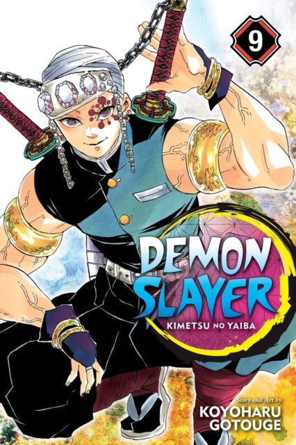 Demon Slayer: Kimetsu no Yaiba, Vol. 9 manga cover featuring Tengen Uzui.