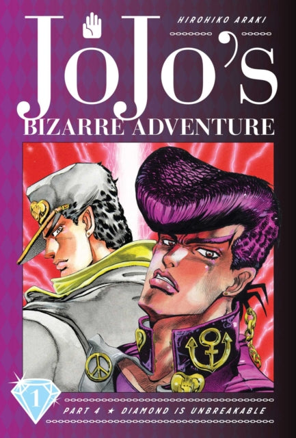 JoJo's Bizarre Adventure Part 4 Vol 1 cover features two men with distinctive hairstyles.