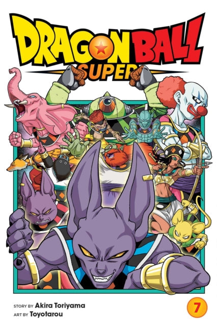 Dragon Ball Super, Vol. 7 manga cover featuring Beerus and other characters.