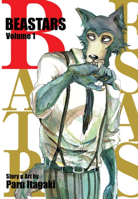 BEASTARS, Vol. 1 manga cover featuring Legoshi the wolf.